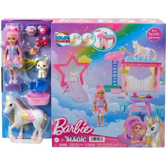 Barbie A Touch of Magic Chelsea Doll Playset with Baby Pegasus - Picture 1 of 6